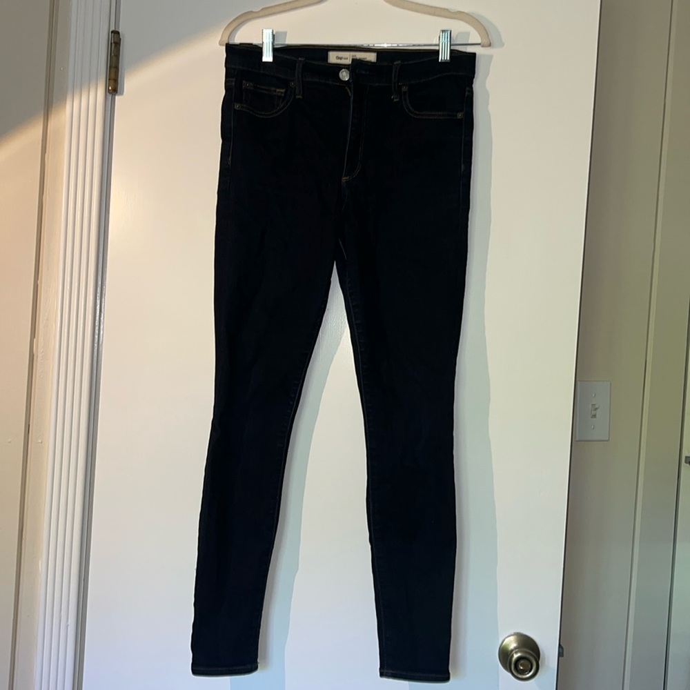 Gap true skinny high rise 29 regular jeans pants dark denim - lightly worn.
